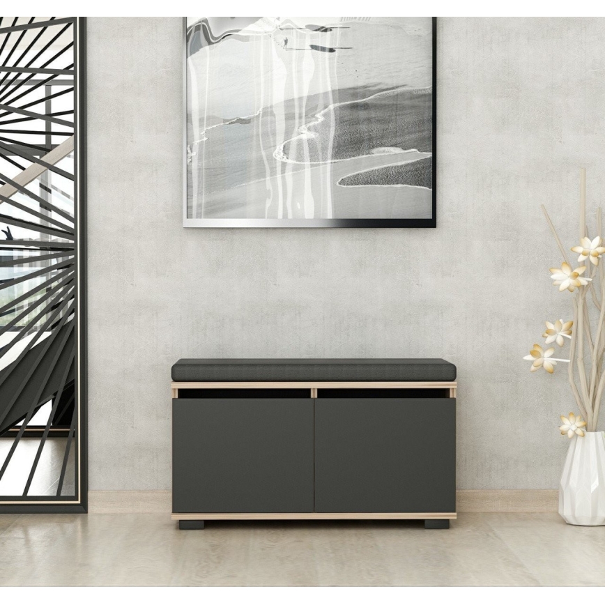 Cipőtároló DRAGO 42x80 cm fekete/dió