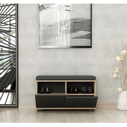 Cipőtároló DRAGO 42x80 cm fekete/dió