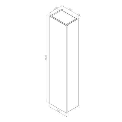 Dřevojas - Függesztett fürdőszobaszekrény ZYLO 35x155 cm tölgy