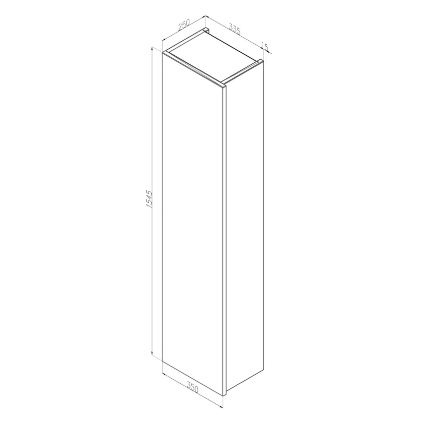 Dřevojas - ZYLO falra szerelhető fürdőszobai szekrény 35x155 cm sötét tölgy