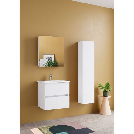 Dřevojas - ZYLO függesztett fürdőszobai szekrény 35x155 cm, fehér