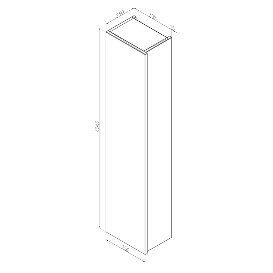 Dřevojas - ZYLO függesztett fürdőszobai szekrény 35x155 cm, fehér