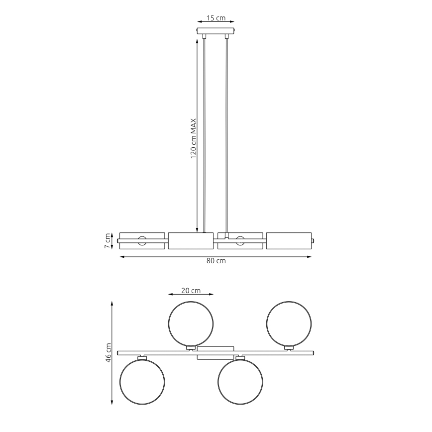 DRUMZ kábeles csillár 4xE14/10W/230V bézs