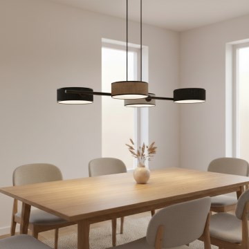 DRUMZ kábeles csillár 4xE14/10W/230V, fekete/barna/szürke