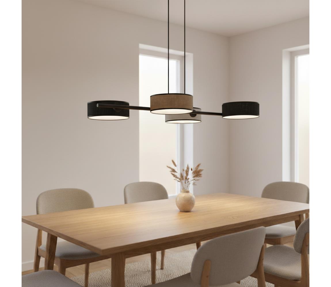 EMIBIG DRUMZ kábeles csillár 4xE14/10W/230V, fekete/barna/szürke 1566/4