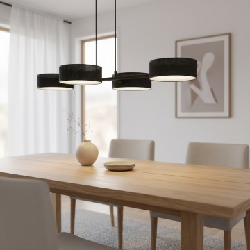 DRUMZ zsinóros csillár 4xE14/10W/230V fekete