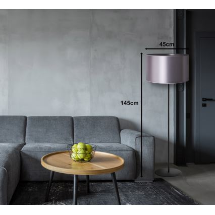 Duolla - Állólámpa CANNES 1xE27/15W/230V átm. 45 cm ezüst/fekete