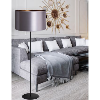 Duolla - Állólámpa CANNES 1xE27/15W/230V átm. 45 cm ezüst/réz/fekete