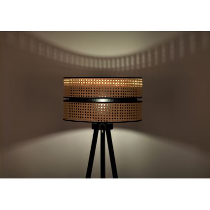 Duolla - Állólámpa DUO 1xE27/15W/230V átm. 40 cm rattan/fekete
