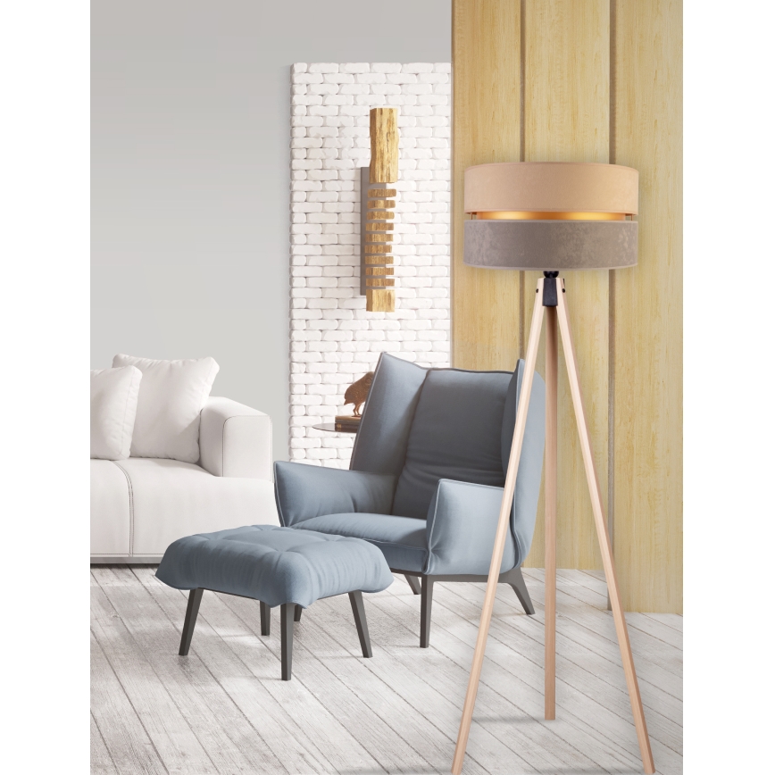 Duolla - Állólámpa DUO 1xE27/60W/230V átm. 44 cm bézs/szürke/bézs