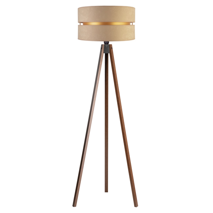 Duolla - Állólámpa DUO 1xE27/60W/230V átm. 44 cm bézs/wenge