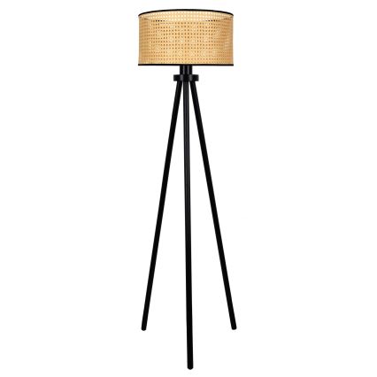 Duolla - Állólámpa ROLLER 1xE27/15W/230V átm. 45 cm rattan/fekete