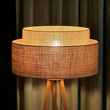 Duolla - Állólámpa YUTE BOHO 1xE27/15W/230V átm. 45 cm barna/krémes