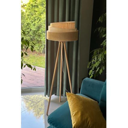 Duolla - Állólámpa YUTE TRIO 1xE27/15W/230V átm. 45 cm barna/szürke/bézs