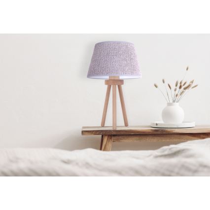 Duolla - Asztali lámpa BOUCLE 1xE27/15W/230V átm. 28 cm szürke/fa