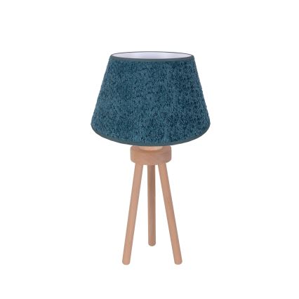 Duolla - Asztali lámpa BOUCLE 1xE27/15W/230V átm. 28 cm türkiz/fa