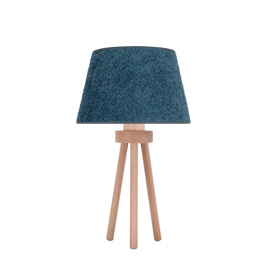 Duolla - Asztali lámpa BOUCLE 1xE27/15W/230V átm. 28 cm türkiz/fa