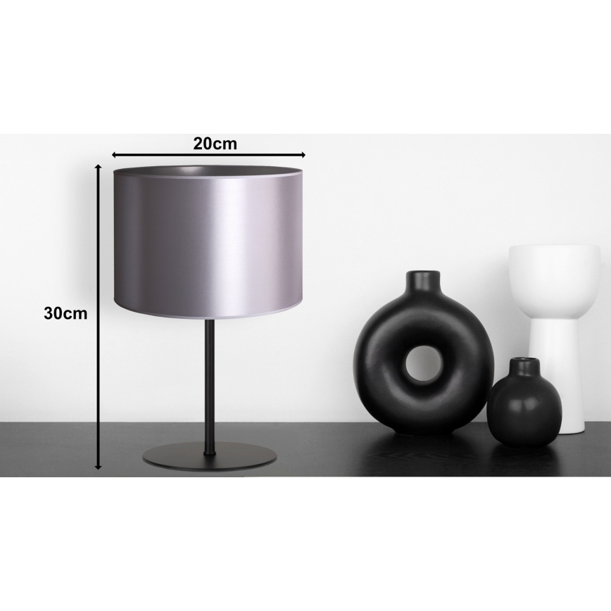 Duolla - Asztali lámpa CANNES 1xE14/15W/230V átm. 20 cm ezüst/fekete