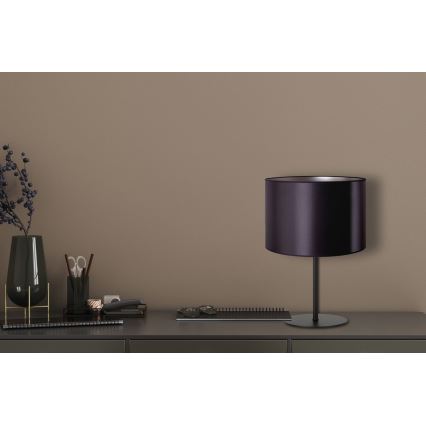 Duolla - Asztali lámpa CANNES 1xE14/15W/230V átm. 20 cm fekete/ezüst