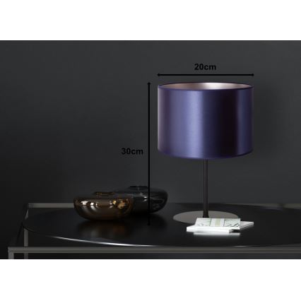 Duolla - Asztali lámpa CANNES 1xE14/15W/230V átm. 20 cm kék/ezüst/fekete
