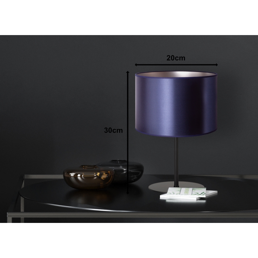 Duolla - Asztali lámpa CANNES 1xE14/15W/230V átm. 20 cm kék/ezüst/fekete
