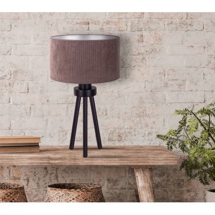 Duolla - Asztali lámpa LYON 1xE27/15W/230V átm. 30 cm barna