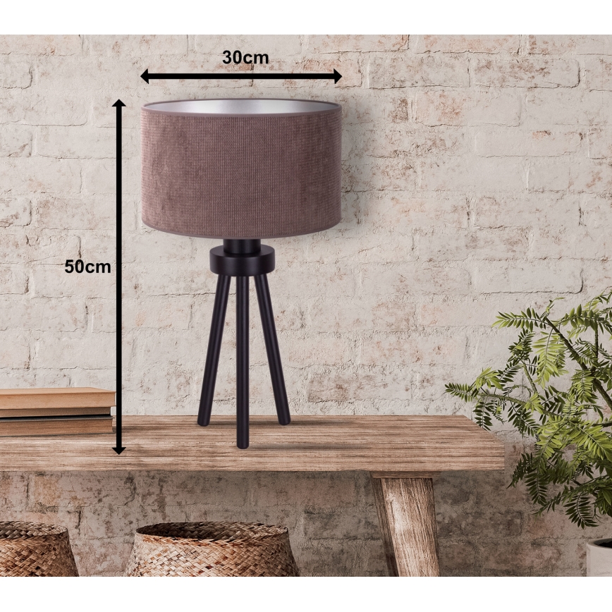 Duolla - Asztali lámpa LYON 1xE27/15W/230V átm. 30 cm barna