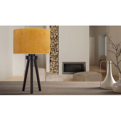 Duolla - Asztali lámpa LYON 1xE27/15W/230V átm. 30 cm sárga