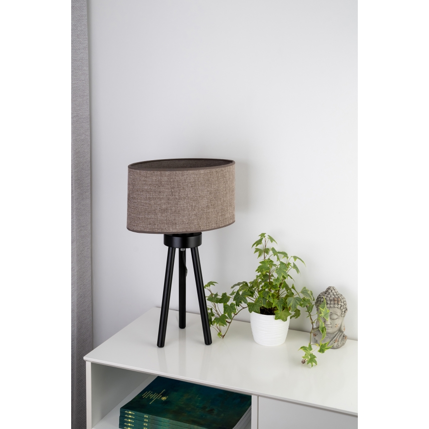 Duolla - Asztali lámpa OVAL 1xE27/15W/230V átm. 30 cm barna