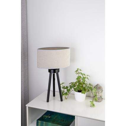 Duolla - Asztali lámpa OVAL 1xE27/15W/230V átm. 30 cm szürke