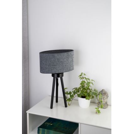 Duolla - Asztali lámpa OVAL 1xE27/15W/230V átm. 30 cm szürke