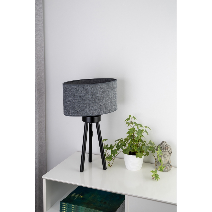 Duolla - Asztali lámpa OVAL 1xE27/15W/230V átm. 30 cm szürke