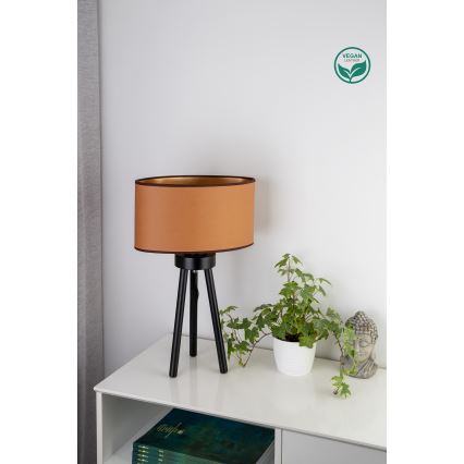 Duolla - Asztali lámpa OVAL VEGAN 1xE27/15W/230V átm. 30 cm barna