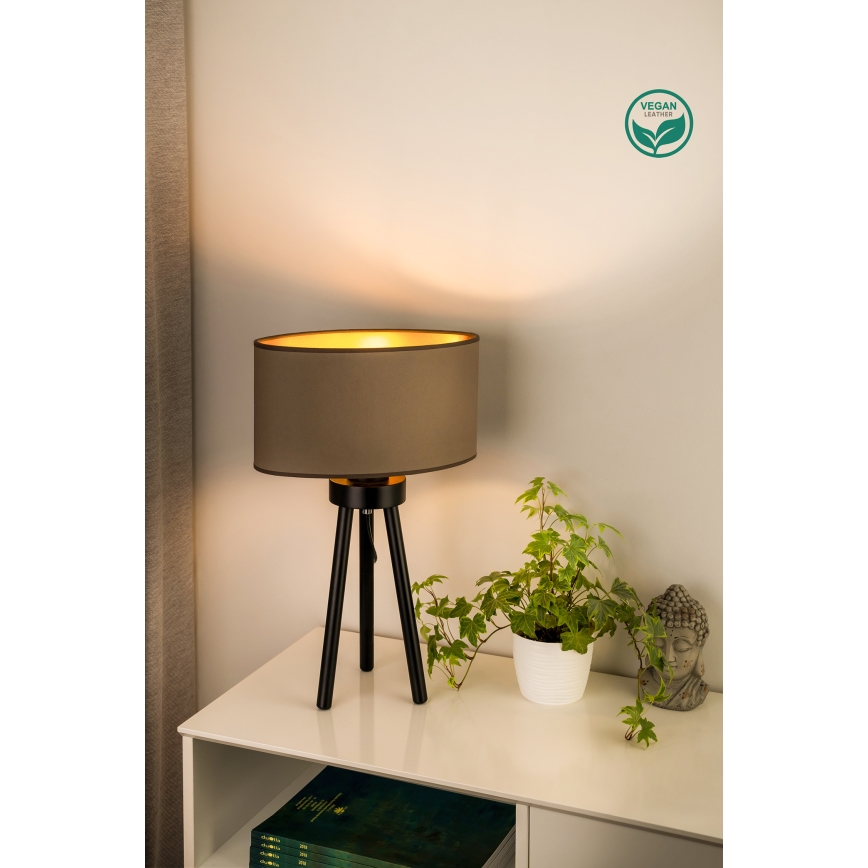 Duolla - Asztali lámpa OVAL VEGAN 1xE27/15W/230V átm. 30 cm bézs