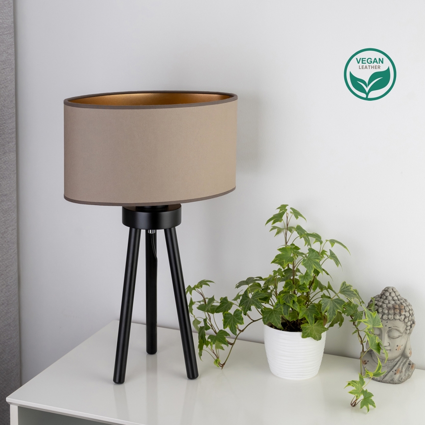Duolla - Asztali lámpa OVAL VEGAN 1xE27/15W/230V átm. 30 cm bézs