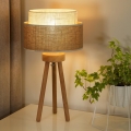 Duolla - Asztali lámpa YUTE BOHO 1xE27/15W/230V átm. 25 cm barna/krémes