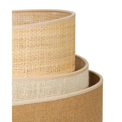 Duolla - Asztali lámpa YUTE TRIO 1xE27/15W/230V átm. 25 cm barna/szürke/bézs