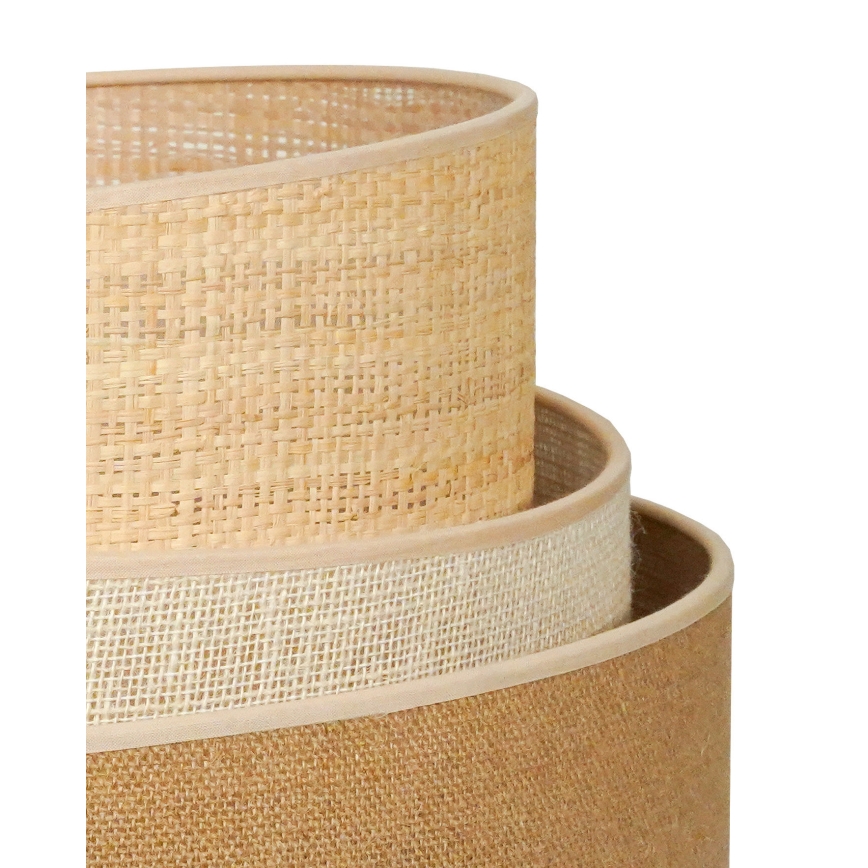 Duolla - Asztali lámpa YUTE TRIO 1xE27/15W/230V átm. 25 cm barna/szürke/bézs