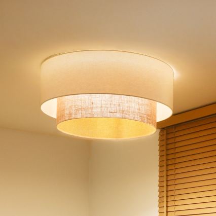 Duolla - BOHO mennyezeti lámpa 3xE27/15W/230V átm. 60 cm krémszínű/bézs