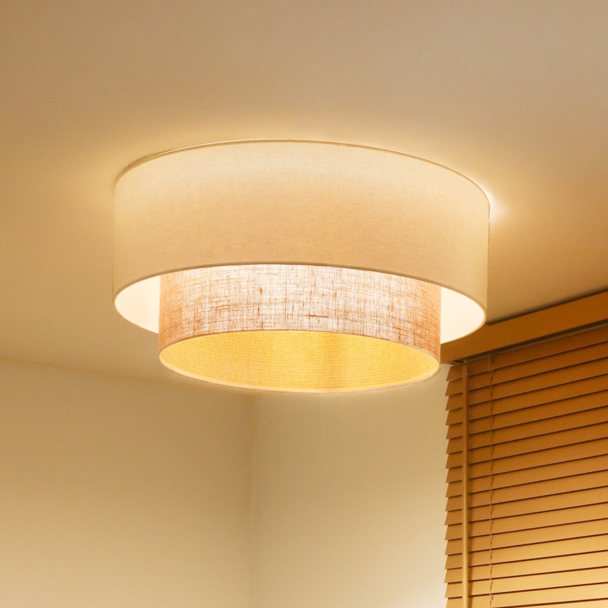 Duolla - BOHO mennyezeti lámpa 3xE27/15W/230V átm. 60 cm krémszínű/bézs