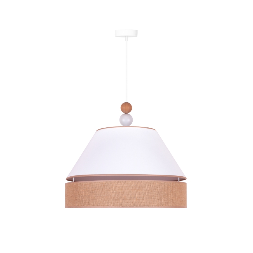 Duolla - Csillár zsinóron AVIGNON 1xE27/15W/230V á. 50 cm fehér/barna