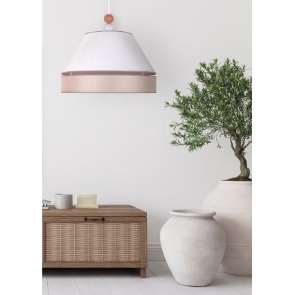 Duolla - Csillár zsinóron AVIGNON 1xE27/15W/230V á. 50 cm fehér/bézs