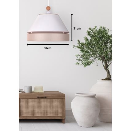 Duolla - Csillár zsinóron AVIGNON 1xE27/15W/230V á. 50 cm fehér/bézs