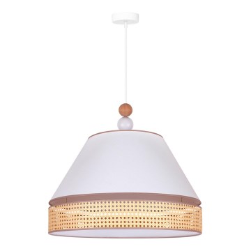 Duolla - Csillár zsinóron AVIGNON 1xE27/15W/230V á. 50 cm fehér/rattan