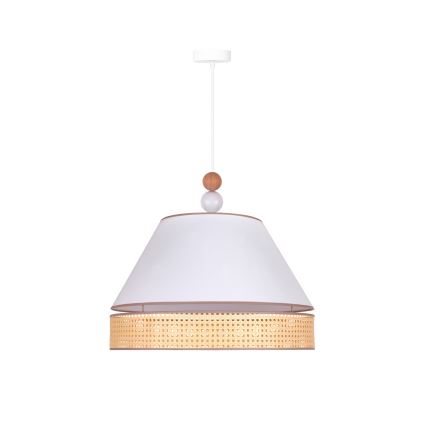 Duolla - Csillár zsinóron AVIGNON 1xE27/15W/230V á. 50 cm fehér/rattan