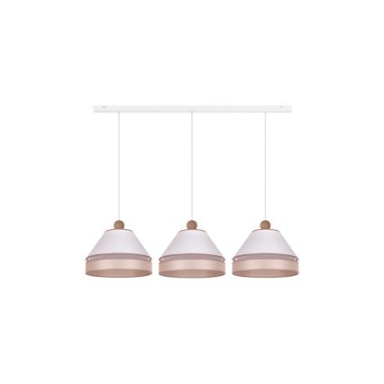 Duolla - Csillár zsinóron AVIGNON 3xE27/15W/230V fehér/bézs