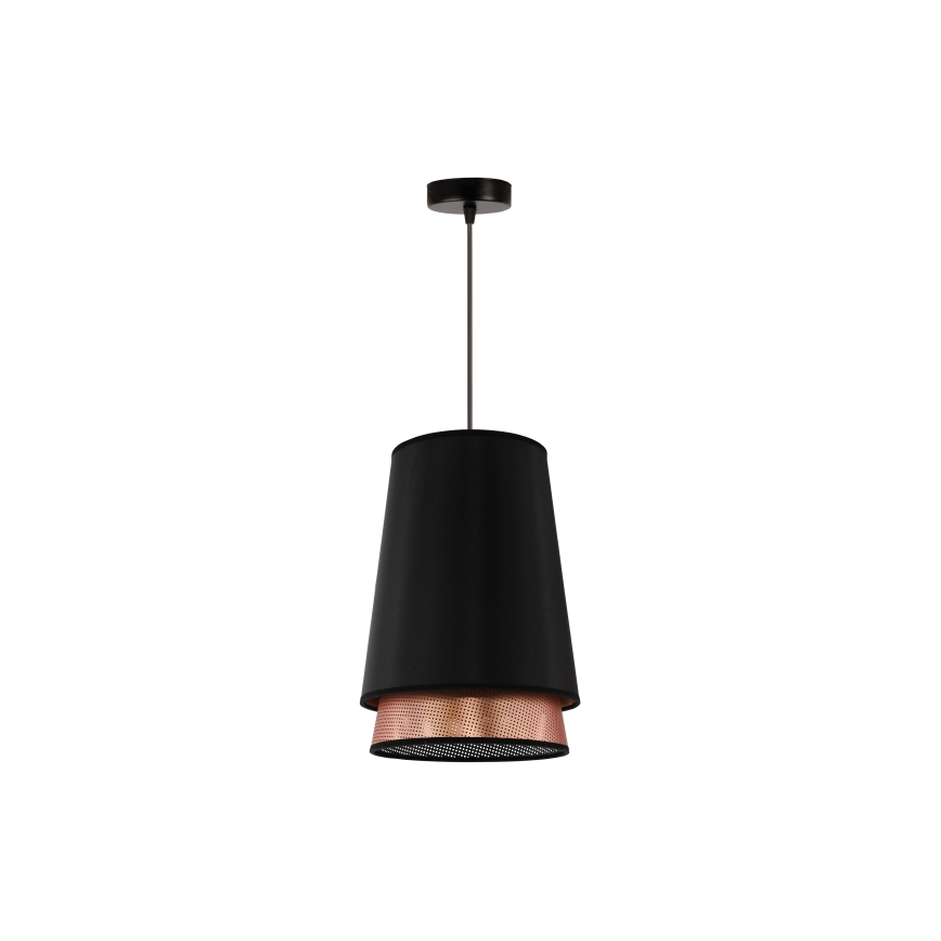Duolla - Csillár zsinóron BELL SHINY 1xE27/15W/230V átm. 25 cm fekete/réz