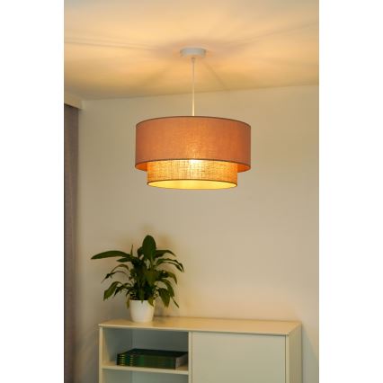 Duolla - Csillár zsinóron BOHO 1xE27/15W/230V átm. 45 cm bézs/barna