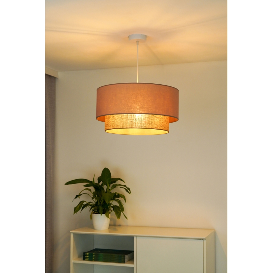 Duolla - Csillár zsinóron BOHO 1xE27/15W/230V átm. 45 cm bézs/barna