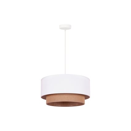 Duolla - Csillár zsinóron BOHO 1xE27/15W/230V átm. 45 cm fehér/barna